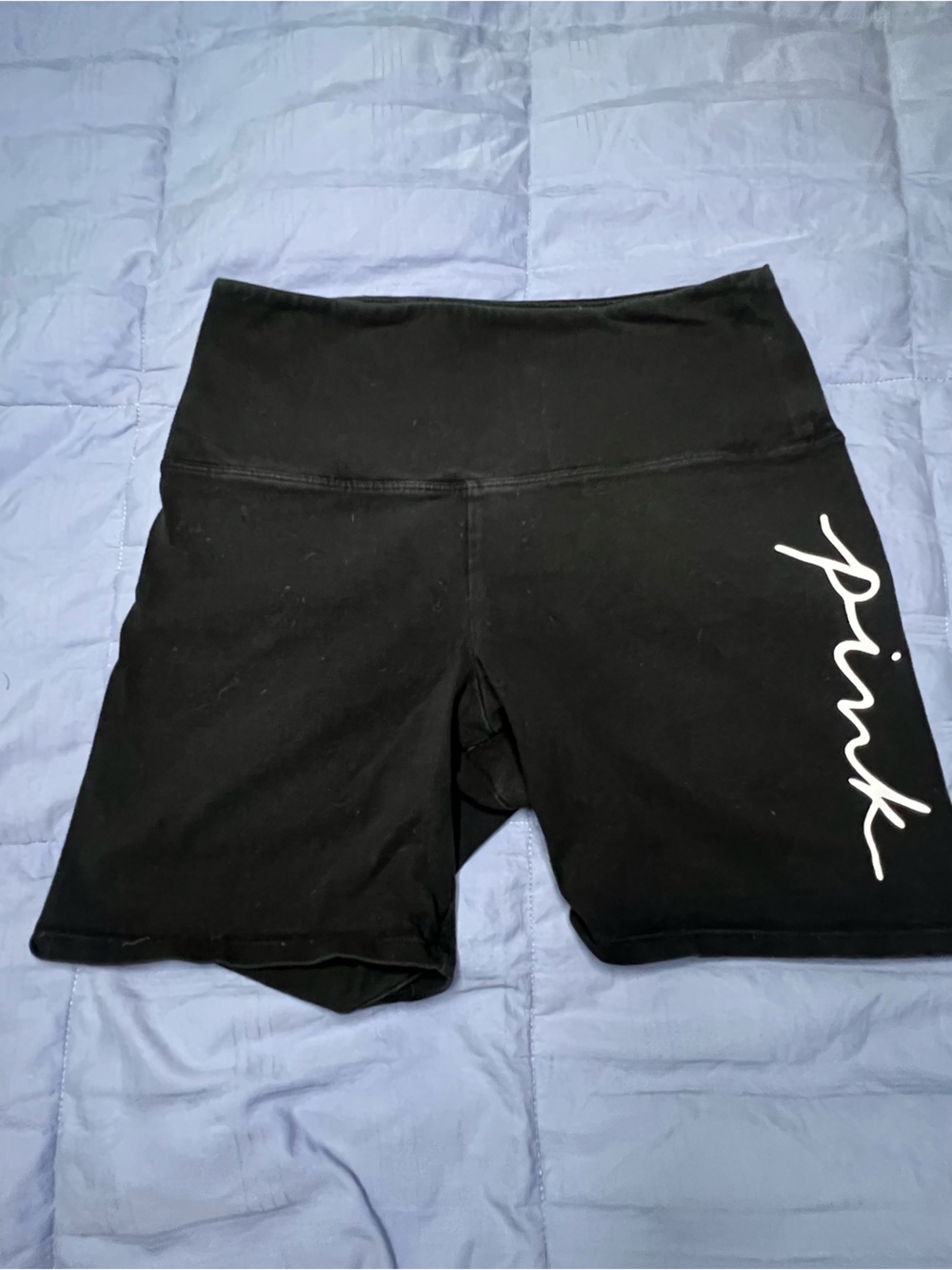 PINK Victoria's Secret Black Shorts with Logo Design